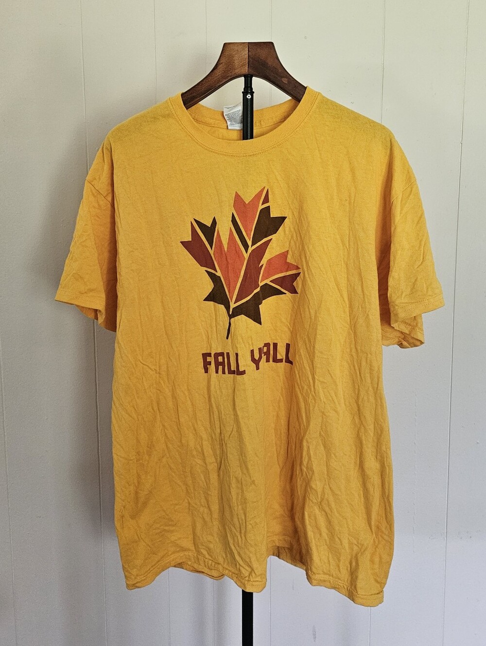 Gildan Fall Y'all Yellow Graphic Tee Size XL